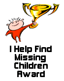 Missing Minors "I help Find Missing Children Award"